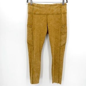 Lululemon Fast and Free High Rise Yellow Pocket Tight 25" Ice Dye 12 Leggings